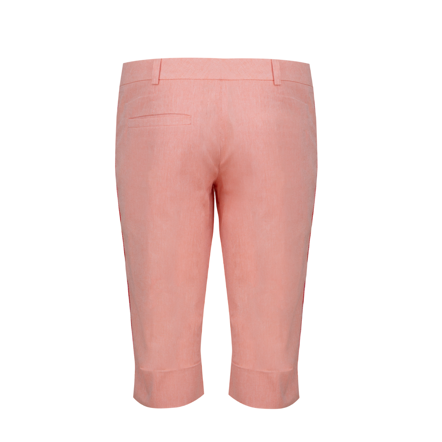 Peach Cotton Capri Trousers With Colourful Trim