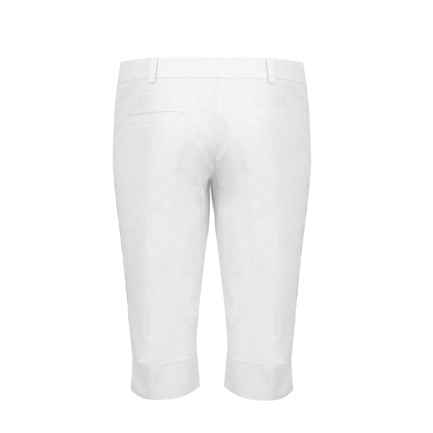 White Cotton Capri Trousers With Colourful Trim